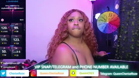 Snapshot of queencroze chatting on January 2025 09:31:01 PM Queen Cherise Roze online show from January 2025 09:31:01 PM
