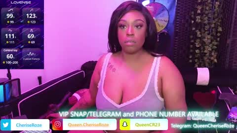 Snapshot of queencroze chatting on February 2025 11:15:01 PM Queen Cherise Roze online show from February 2025 11:15:01 PM