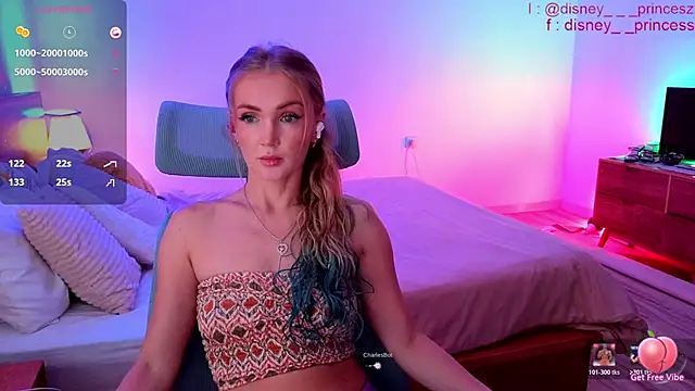 Snapshot of PrincessVS chatting on May 2026 10:36:01 AM PrincessVS online show from May 2026 10:36:01 AM