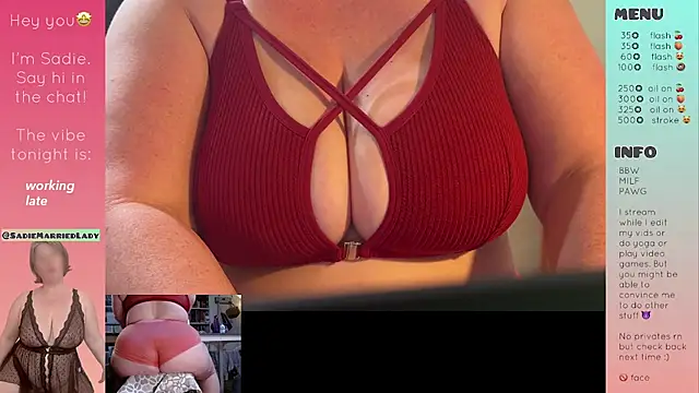 Snapshot of SadieMarriedLady chatting on July 2026 01:58:33 AM SadieMarriedLady online show from July 2026 01:58:33 AM